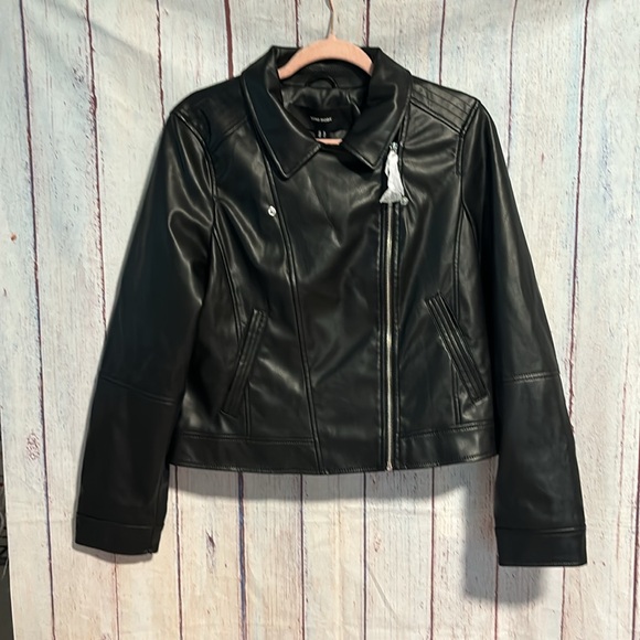NWT Vero Moda Bella Annabel Coated Biker Jacket - Picture 5 of 14